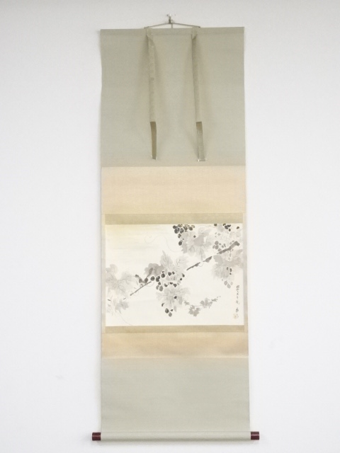 JAPANESE HANGING SCROLL / HAND PAINTED / GRAPE